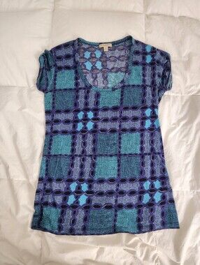 Burberry Brit Tee Size L Blue Purple Lightweight pima cotton